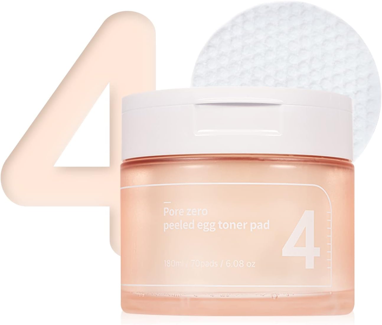 numbuzin No.4 Pore Zero Peeled Egg Toner Pads, 70 Pads (Exp 05/27)