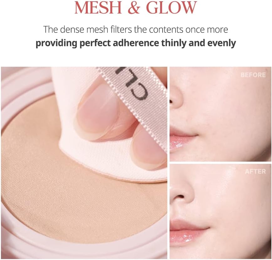CLIO Kill Cover Mesh Glow Cushion + Refill Set - SPF50+ PA++++, 15g + 15g (3 Shades)