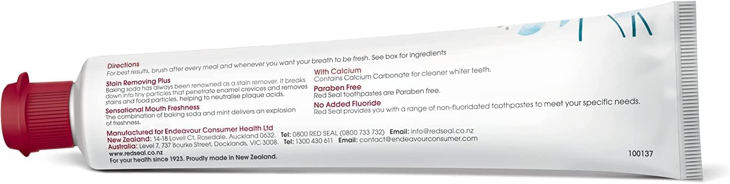 Red Seal Baking Soda Fresh Mint Natural Toothpaste, 100g (Exp 12/27)