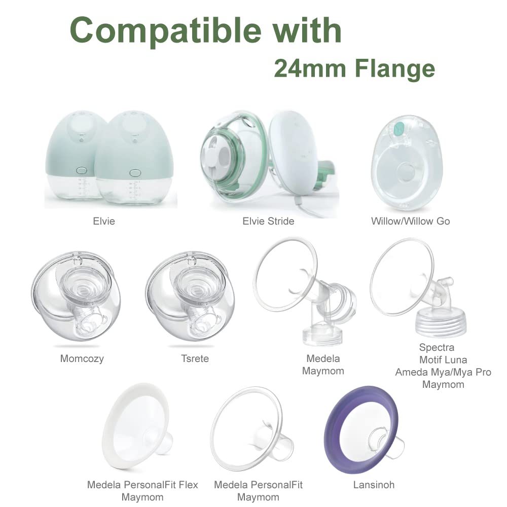 Maymom Flange Inserts for 24mm Medela PersonalFit Flex (Short), 2pk