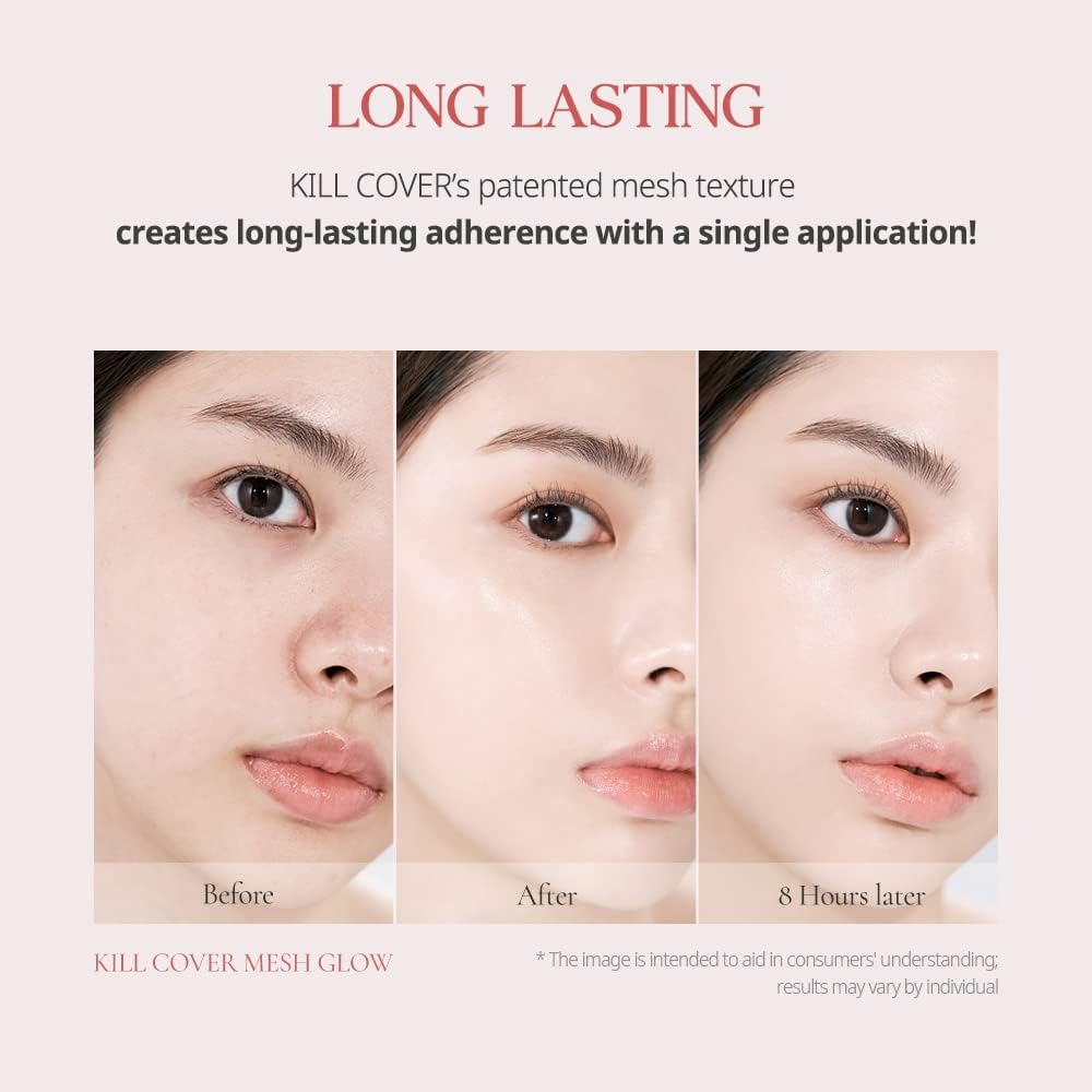 CLIO Kill Cover Mesh Glow Cushion + Refill Set - SPF50+ PA++++, 15g + 15g (3 Shades)