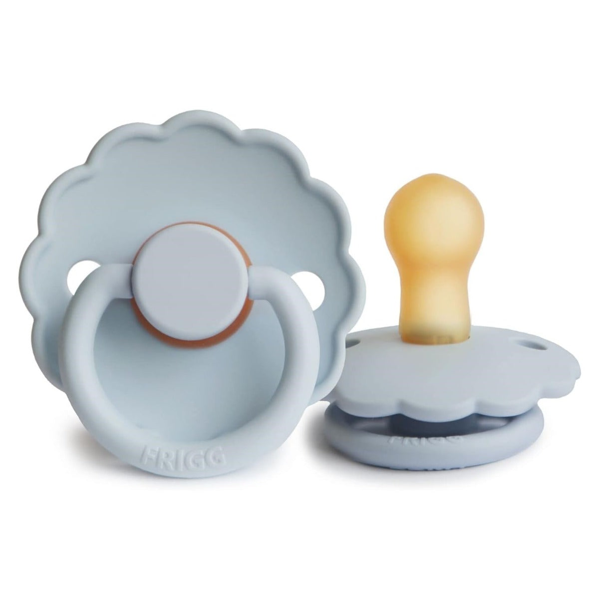FRIGG Daisy Latex Baby Pacifiers, 1pk – Powder Blue (2 Sizes)