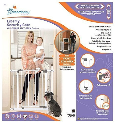 Dreambaby Liberty Security Gate w/ Stay Open Feature (74-83cm, up to 137cm)