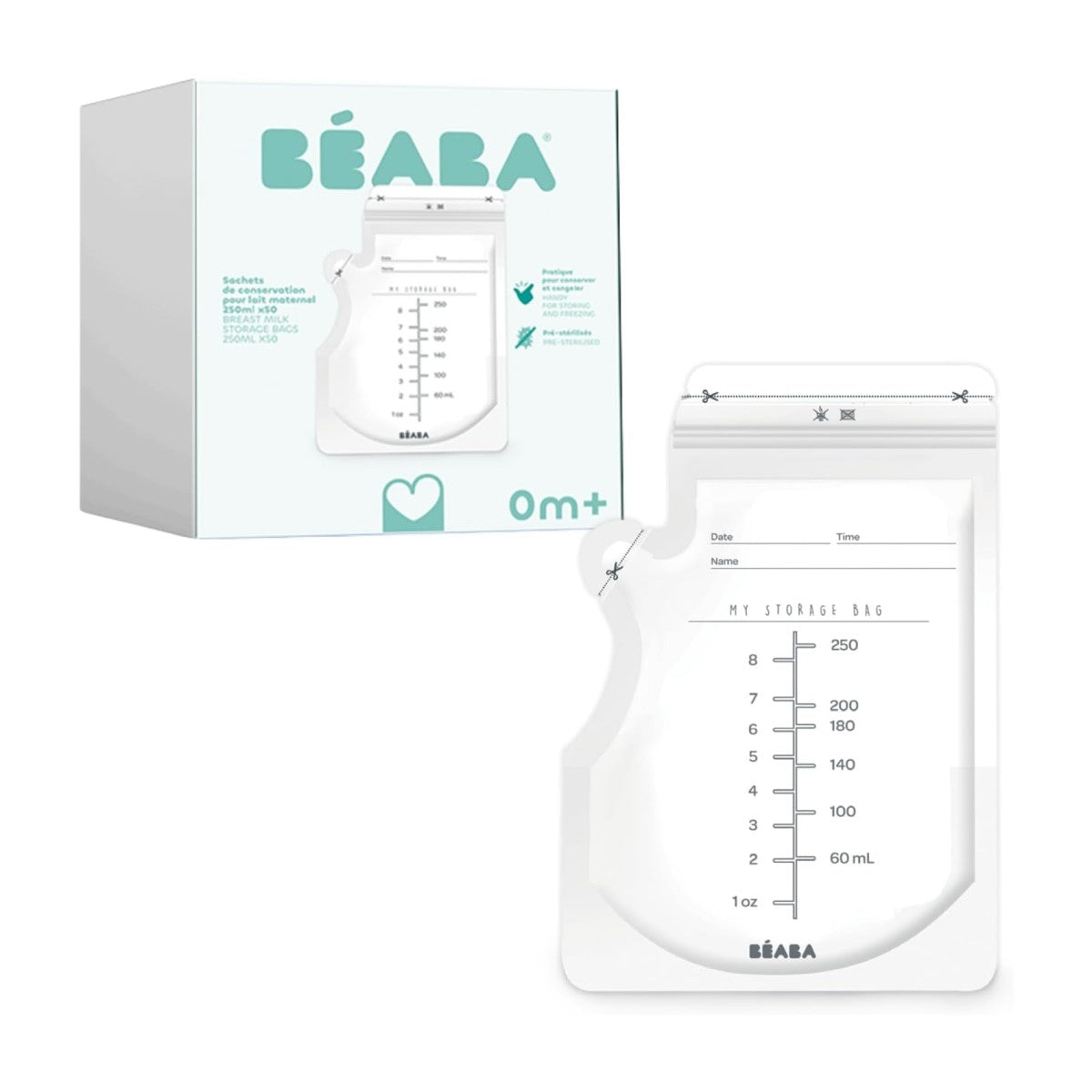 Beaba Breast Milk Storage Bags, 250ml (50pcs)