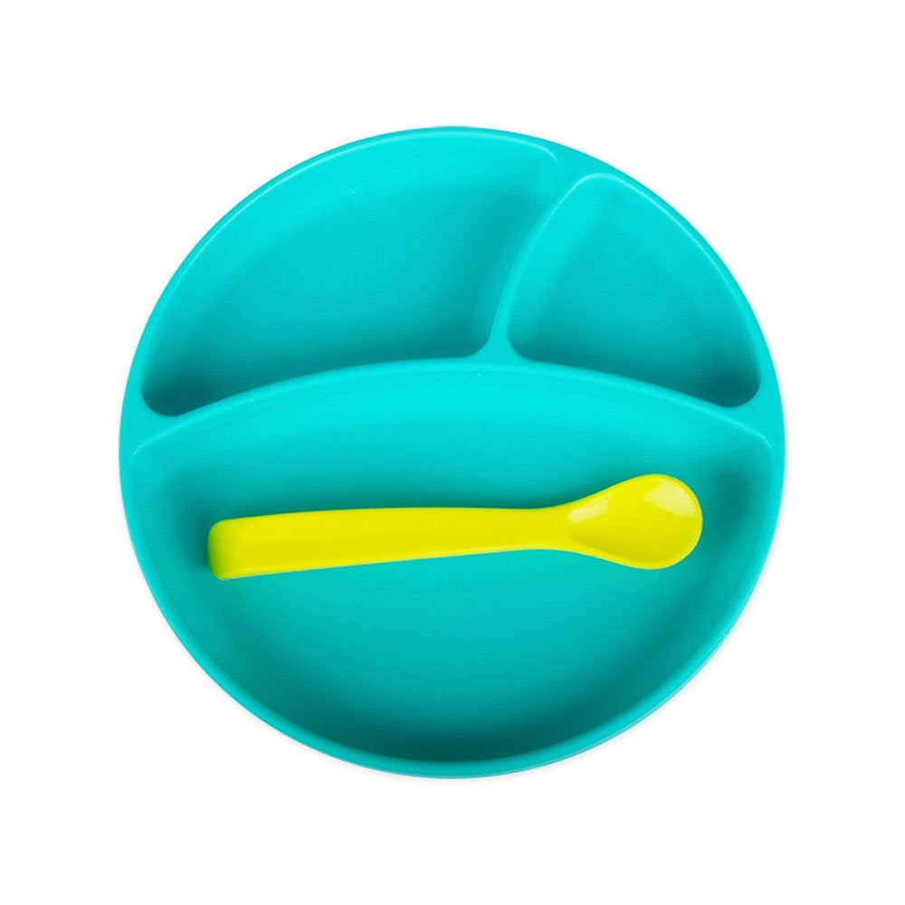 bbluv Miam Silicone Plate & Spoon Set - Aqua