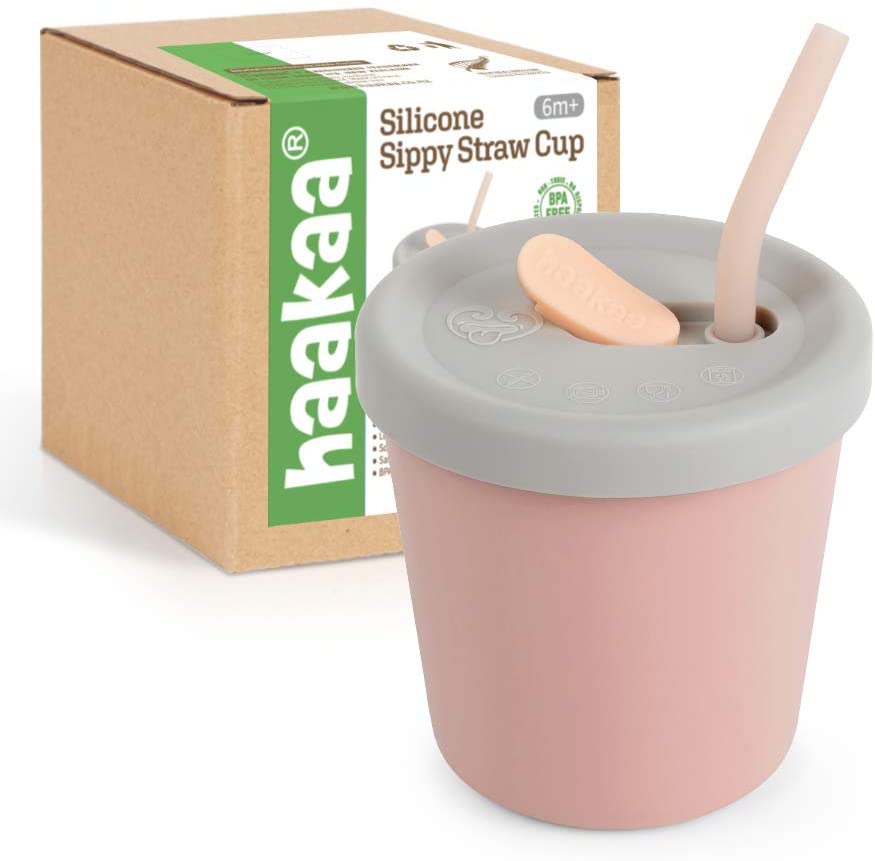 Haakaa Silicone Sippy Straw Cup (4 Colours) - Pupsik Singapore