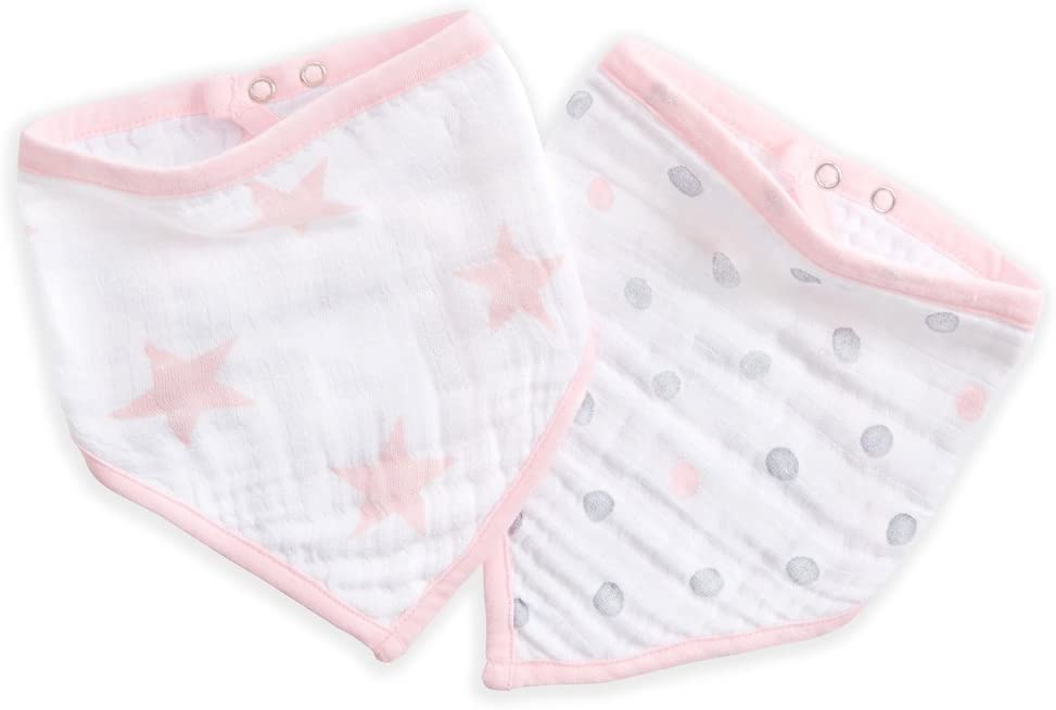 Aden Anais Essentials Cotton Muslin Bandana Bibs, 2pk (5 Designs)