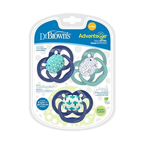 Dr. Brown's Advantage Baby Pacifiers - Stage 2 (6-18m) (3pc) - Blue