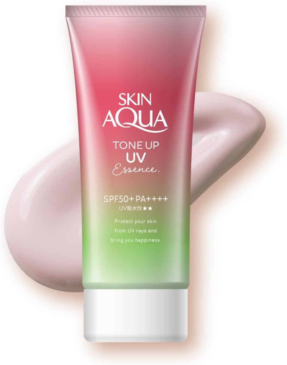 Skin Aqua Tone Up UV Essence Sunscreen SPF50+ PA++++, 80g - Happiness Aura Rose
