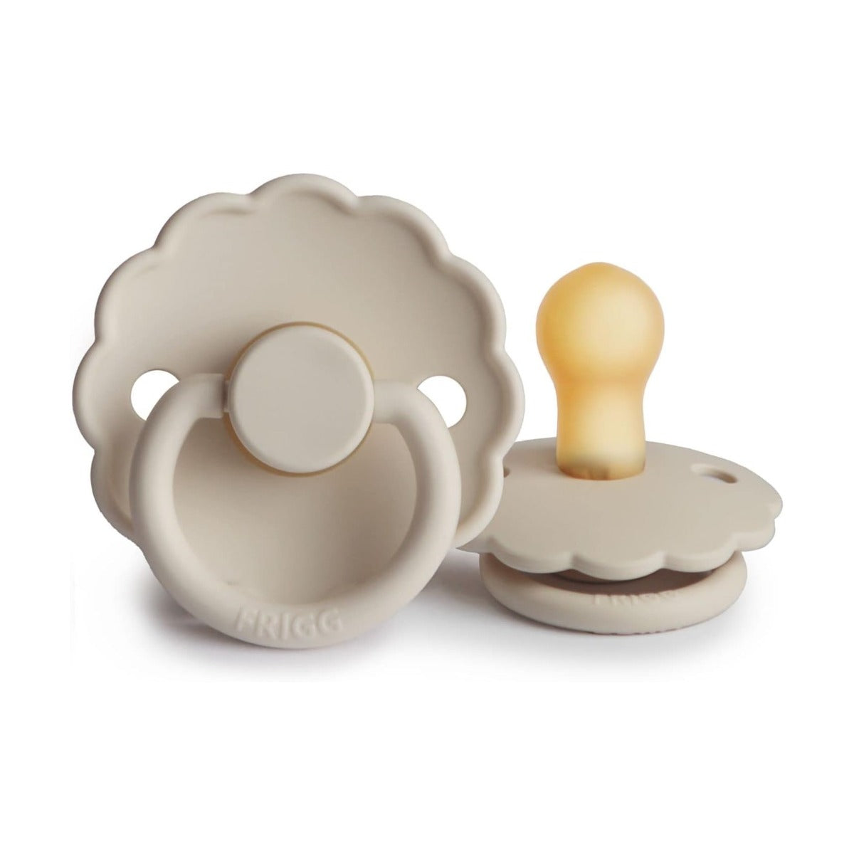 FRIGG Daisy Latex Baby Pacifiers, 1pk – Sandstone (2 Sizes)