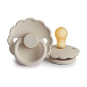 FRIGG Daisy Latex Baby Pacifiers, 1pk – Sandstone (2 Sizes)