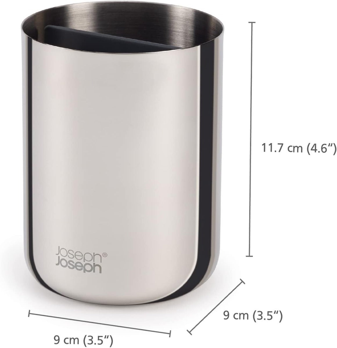 Joseph Joseph EasyStore Luxe Stainless Steel Toothbrush Caddy, Small