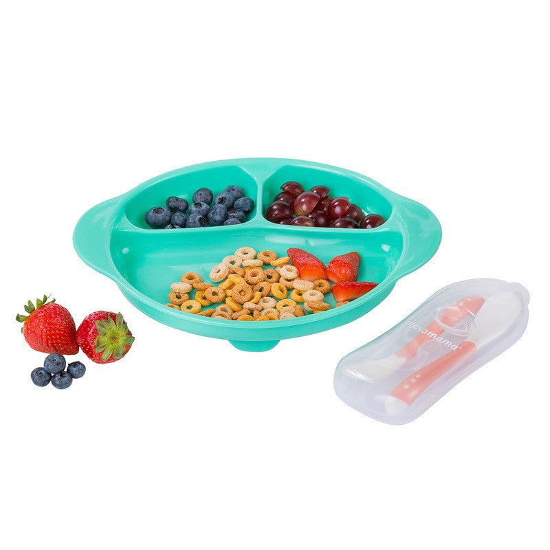 Clevamama Feeding Baby Plate & Cutlery with Suction Ring