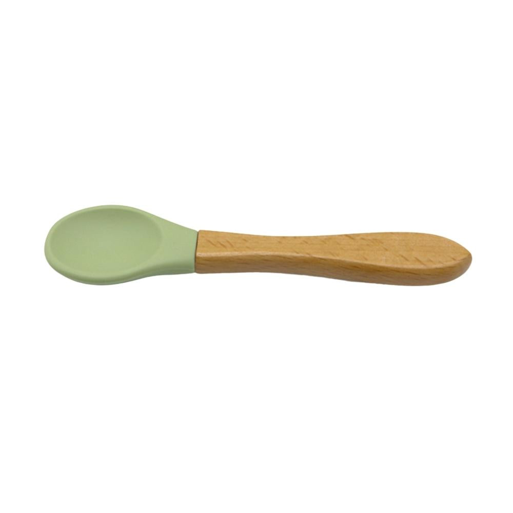 Biomom Wooden Silicone Spoon (12 Colours) - Pupsik Singapore