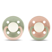 Rabael Duo Natural Rubber Round Pacifiers, 2pk - Cloudy Pearly Lion/Tornado Pearly Dolphin (2 Sizes)