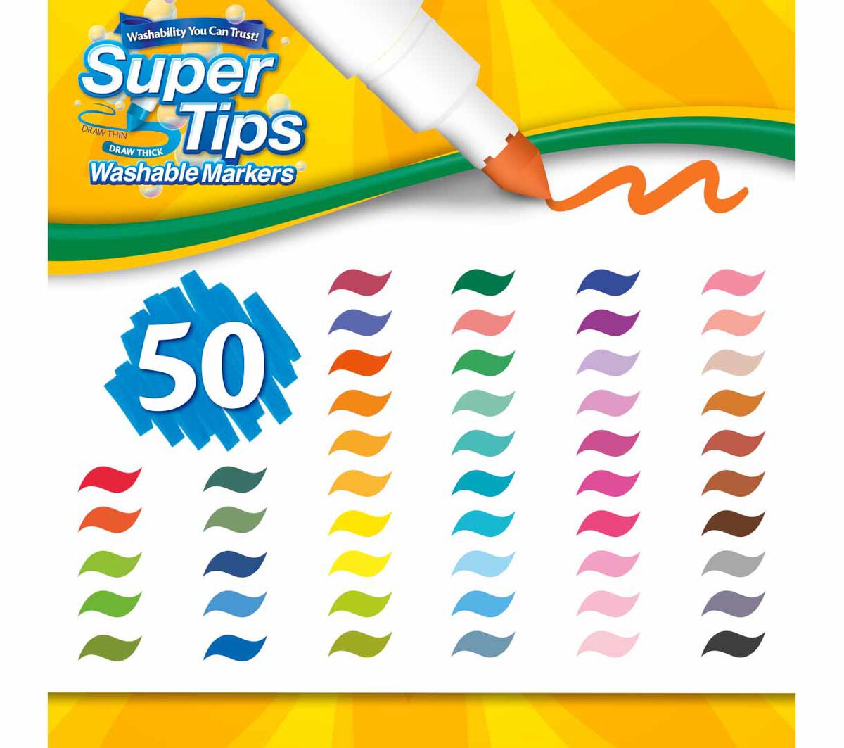 Crayola Super Tips Washable Markers (50pc)