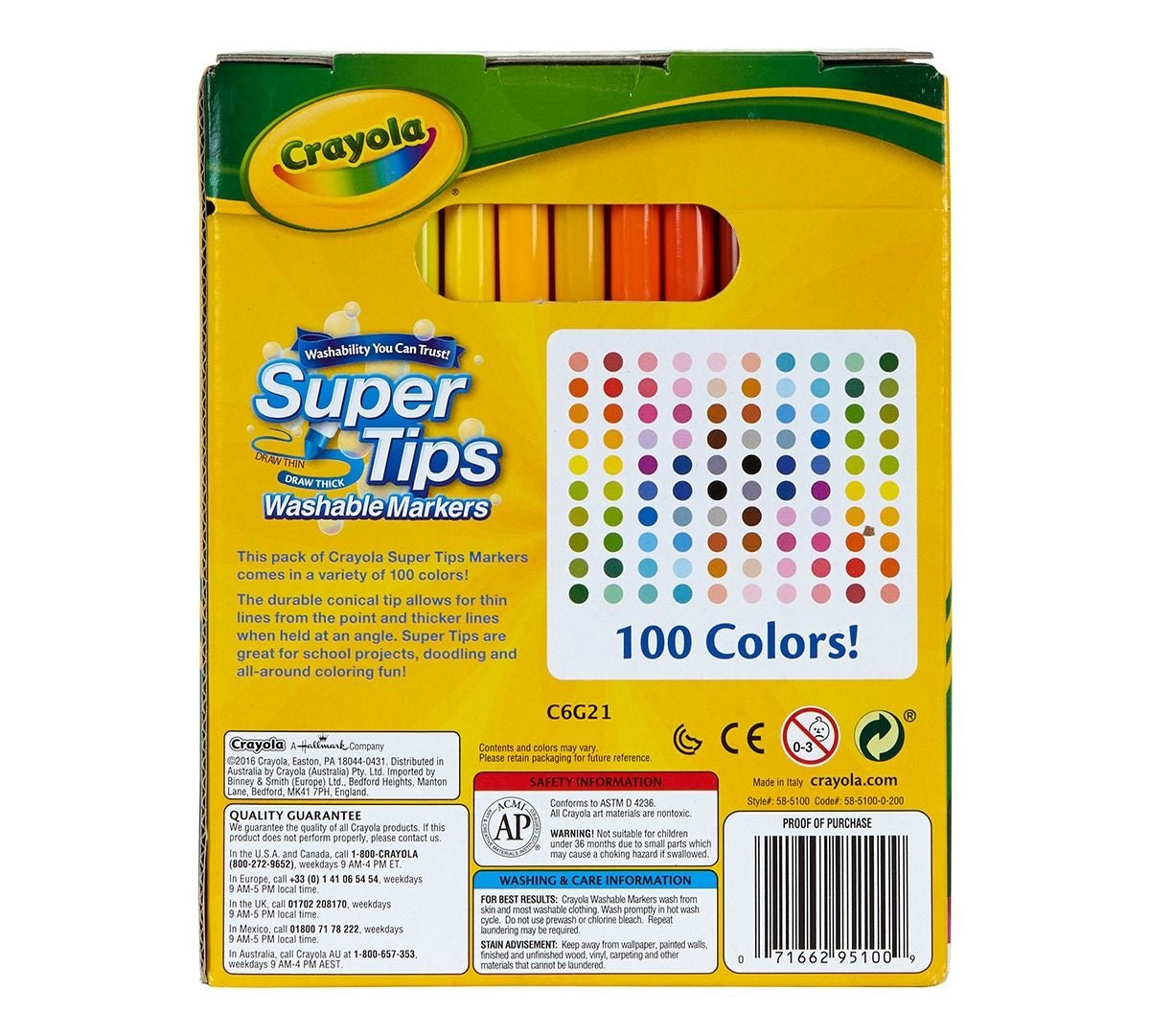 Crayola Super Tips Washable Markers (100pc)