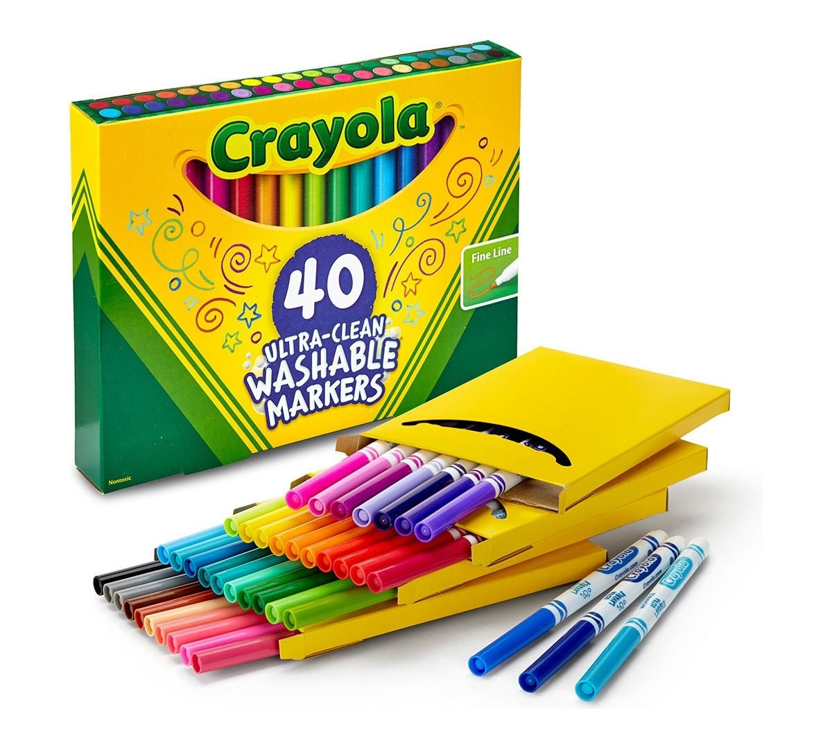 Crayola Ultra-Clean Washable Markers, Fine Line (40pc)