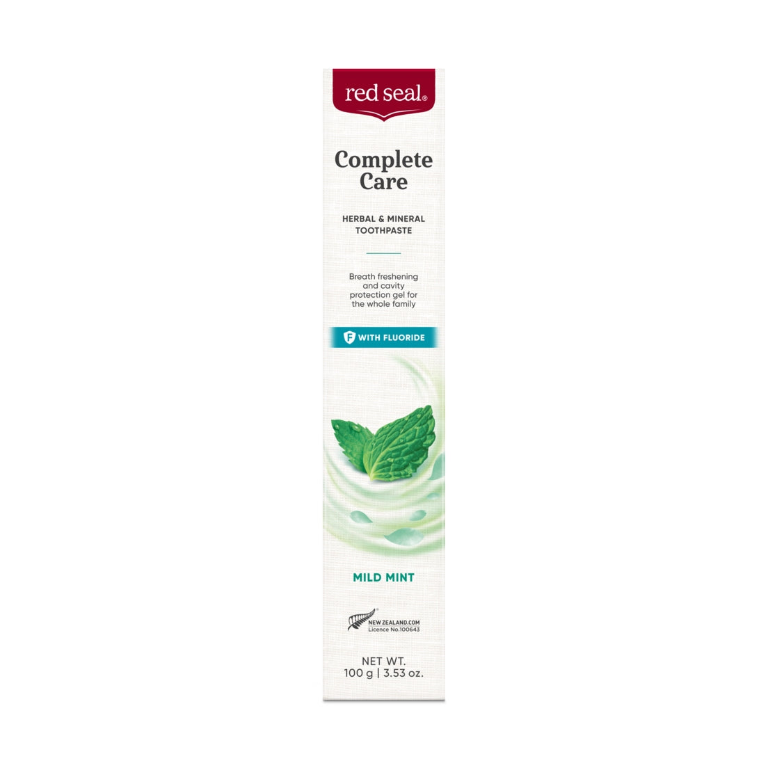 Red Seal Complete Care Fluoride Mild Mint Natural Toothpaste, 100g (Exp 06/27)