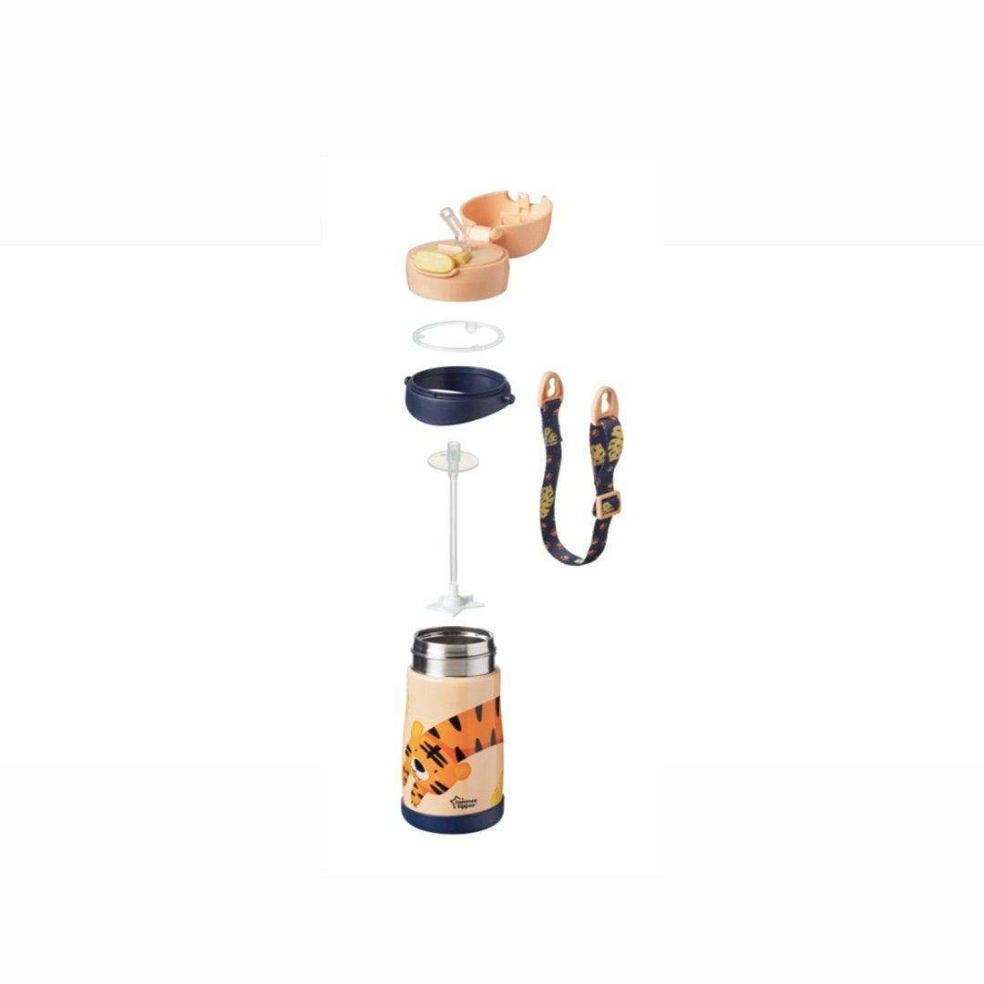 Tommee Tippee Insulated Stainless Steel Weighted Straw Tumbler (300ml) - Tiger