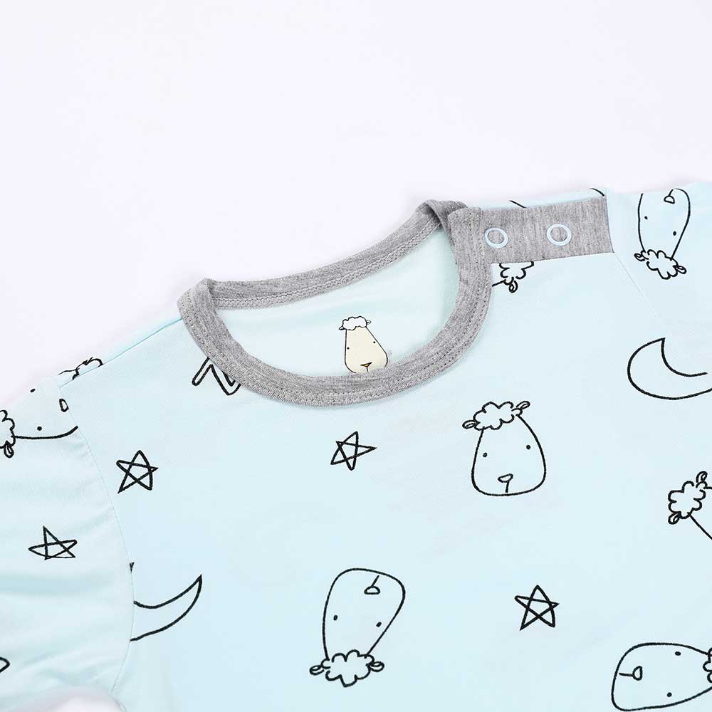Baa Baa Sheepz Baby Short Sleeve Romper - Sweet Dreams Baa Baa Blue (4 Sizes)