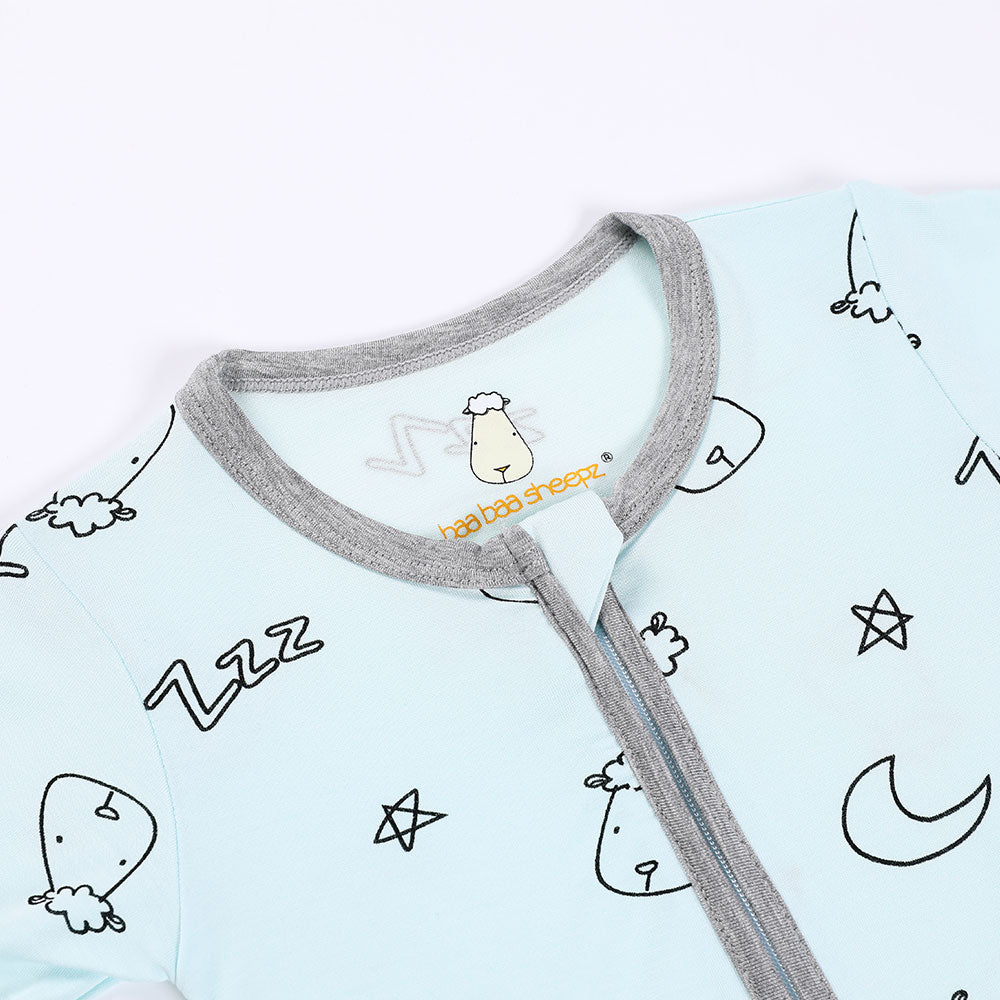 Baa Baa Sheepz Baby Zip Romper - Sweet Dreams Baa Baa Blue (4 Sizes)