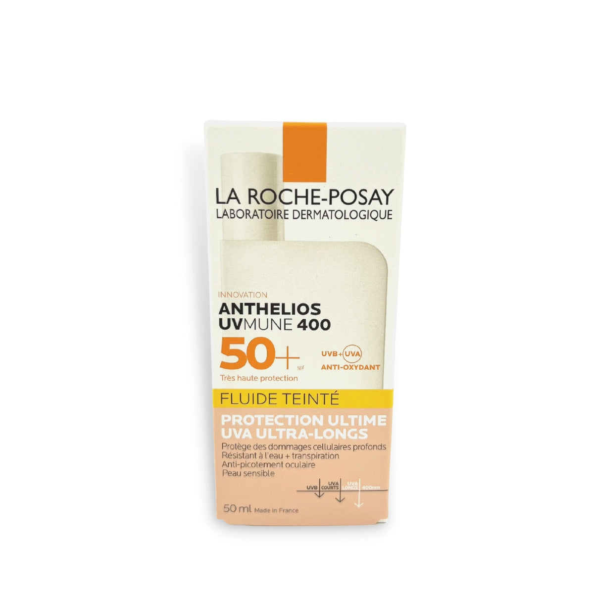 La Roche-Posay Anthelios UVMune 400 Invisible Fluid Tinted Sunscreen, SPF50+  - Made in France - Exp 02/26