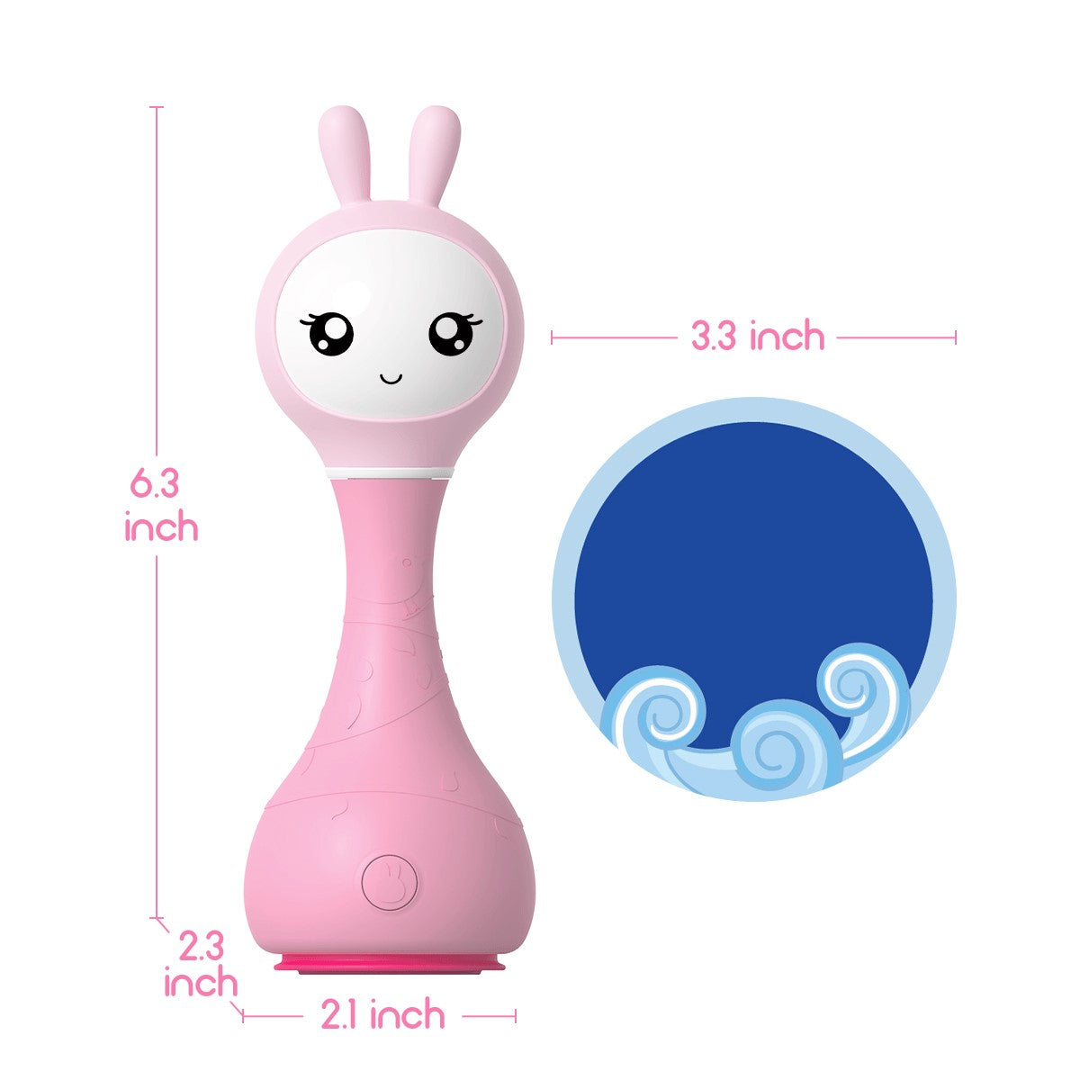 Alilo Smarty Shake & Tell Interactive Rattle - Pink