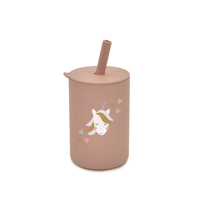 Biomom Silicone Printed Straw Cup (14 Designs) - Pupsik Singapore