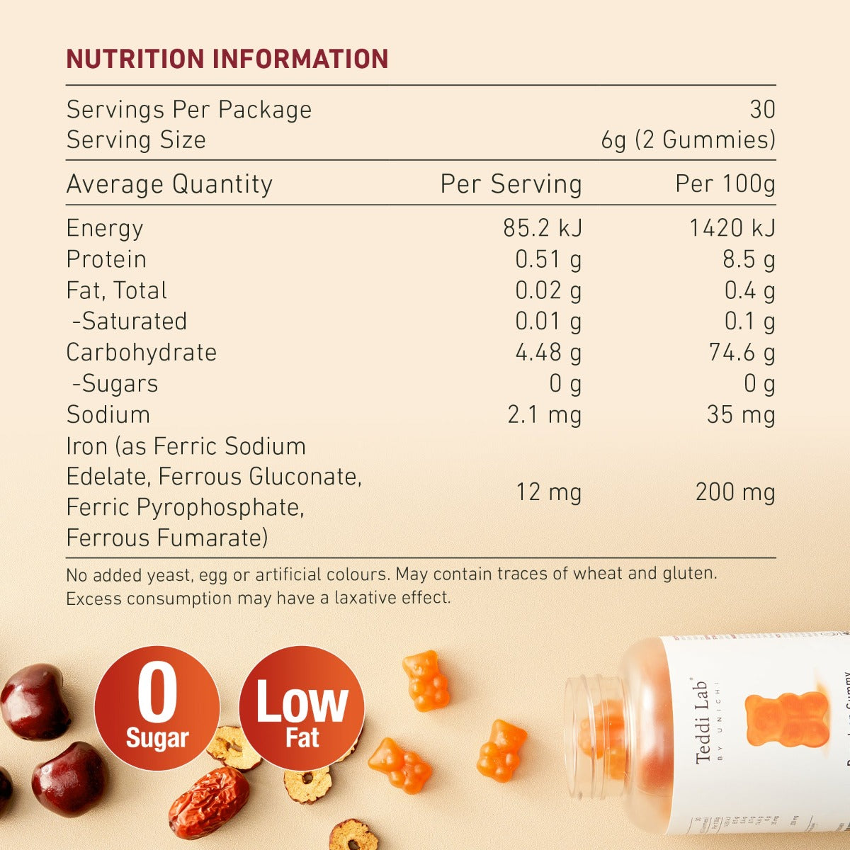 Unichi Rose Iron Gummy, 60pcs (Exp 12/26)