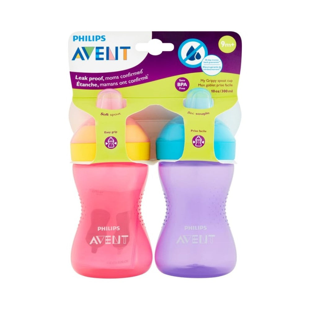Philips Avent My Grippy Spout Cup, 10oz (2pk) - Pink/Purple
