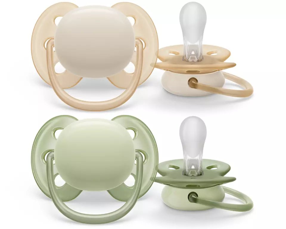 Philips Avent Ultra Soft Pacifiers, 2pk - 0-6M (4 Designs) - Pupsik Singapore