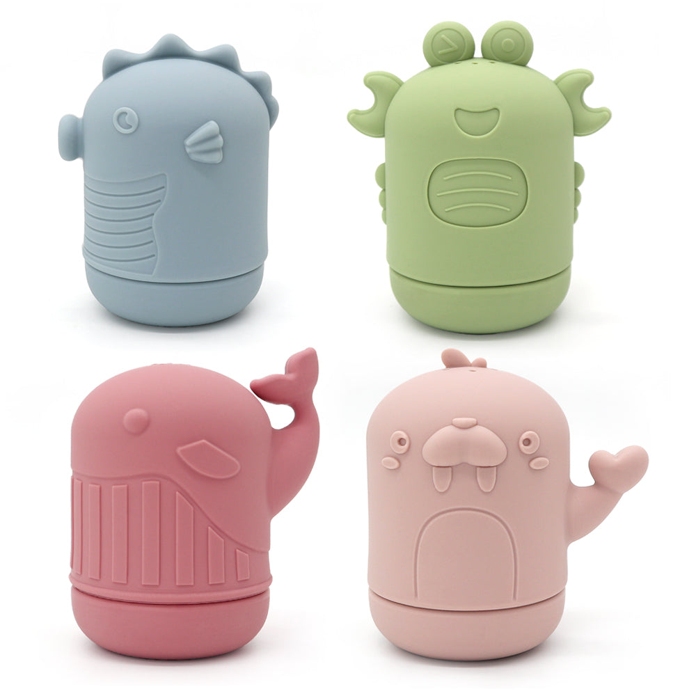 Biomom Bath Squirters, 4pk (2 Designs)