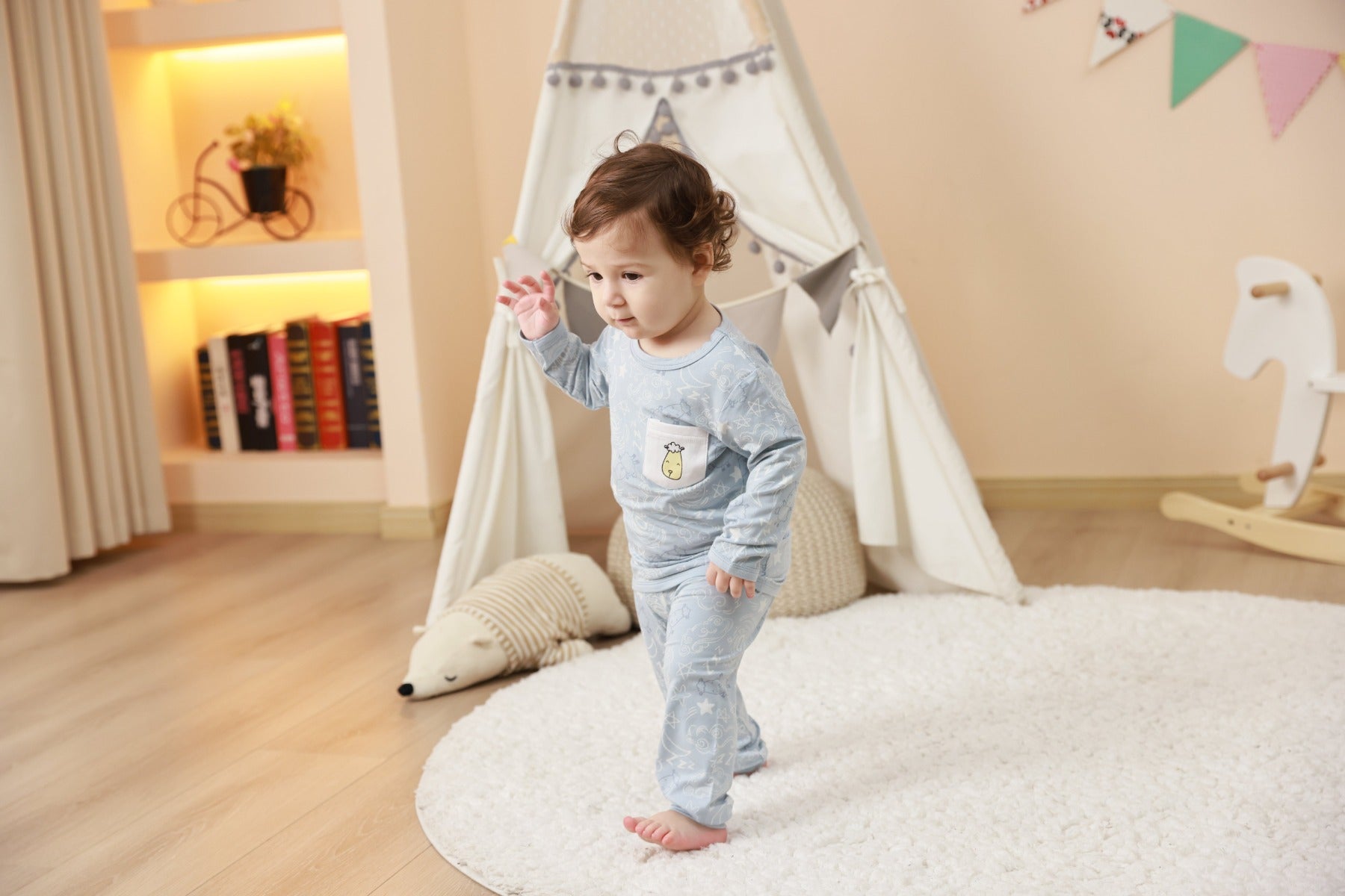 Baa Baa Sheepz Baby Long Sleeve Pyjama Set - Baa Baa in the Universe Blue (4 Sizes)