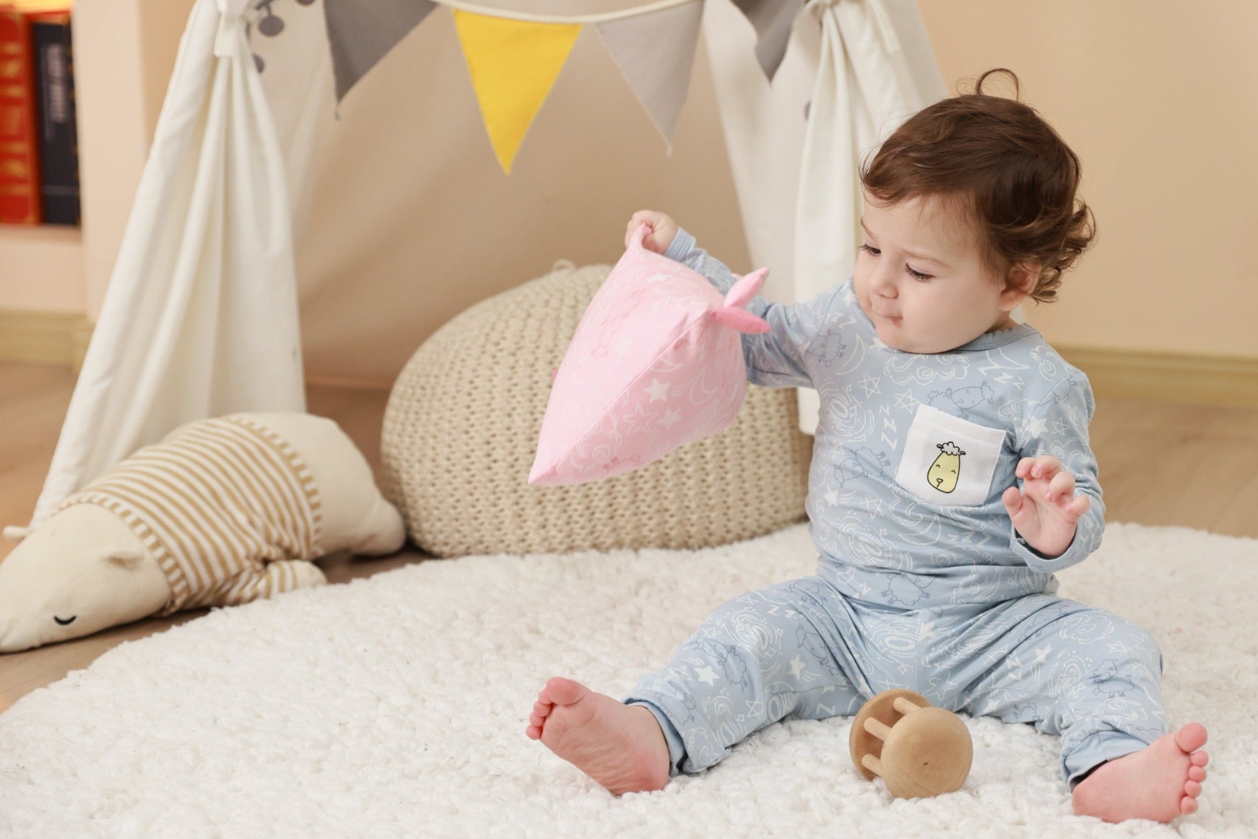 Baa Baa Sheepz Baby Long Sleeve Pyjama Set - Baa Baa in the Universe Blue (4 Sizes)