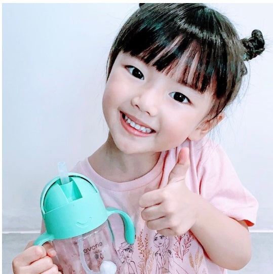 Evorie Tritan Gravity Straw Sippy Cup Water Bottle (200ml) (12 Colours) - Pupsik Singapore