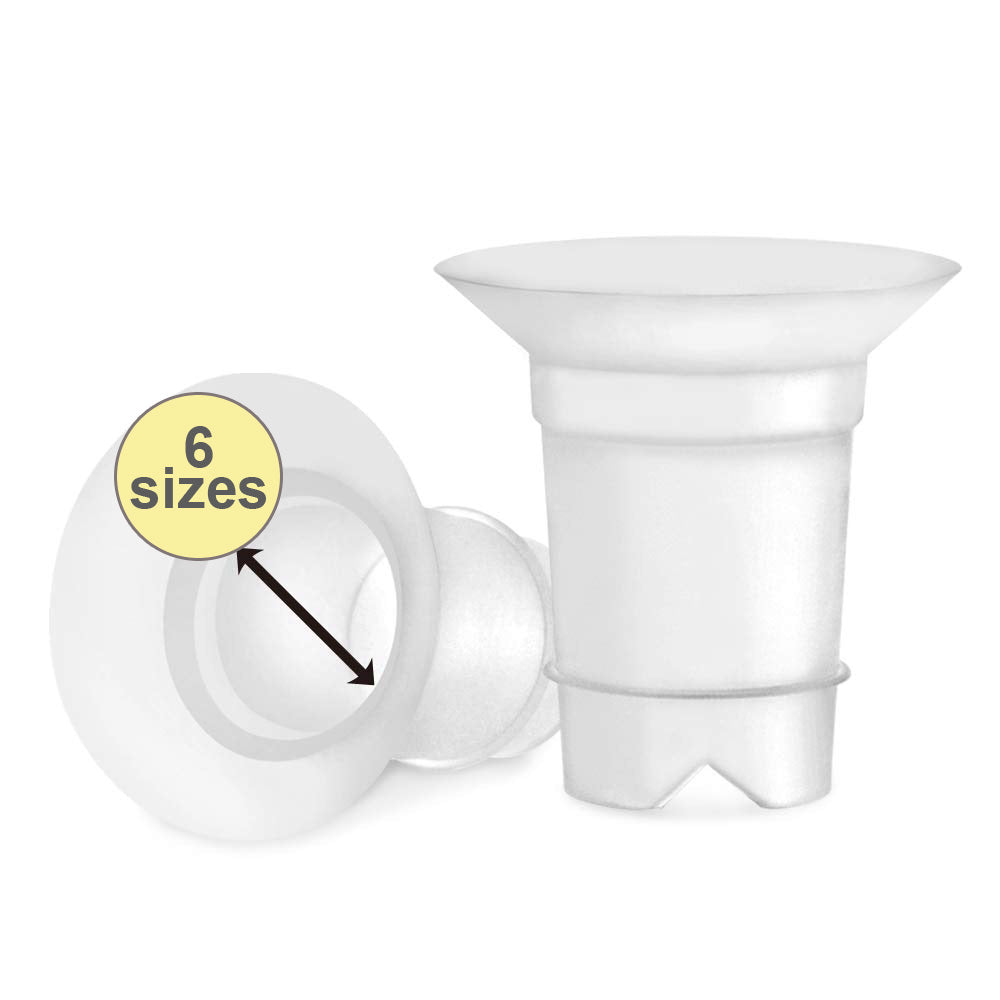 Maymom Silicone Flange Inserts for Medela & Spectra 24mm Breastshield (Long), 2pc (3 Sizes)