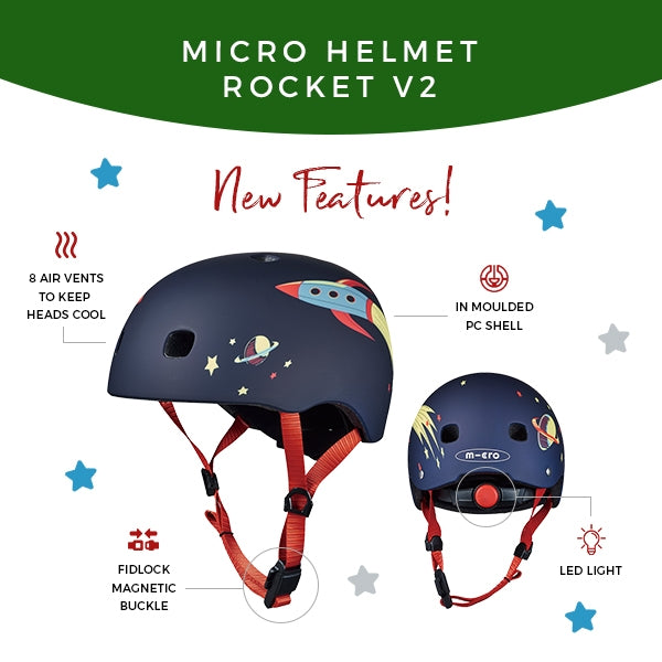 Micro Riding Helmet - Rocket V2 - XS Sizes
