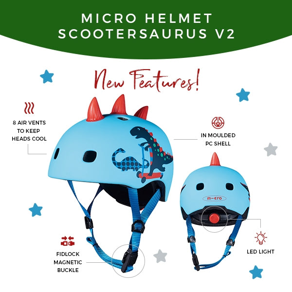 Micro Riding Helmet - 3D Scootersaurus V2