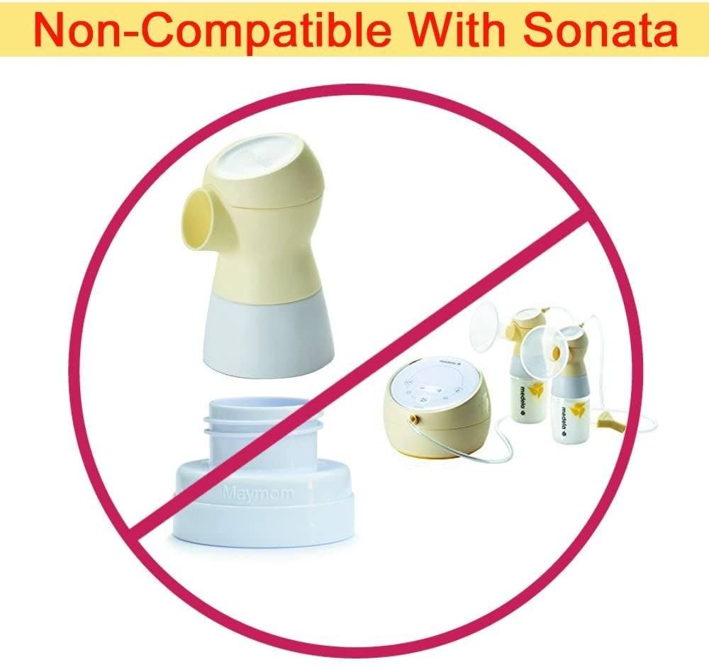Maymom Narrow to Wide Bottle Thread Changer (Medela Pump to Spectra/Avent Bottles)