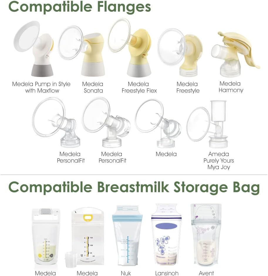 Maymom Breastmilk Storage Bag Adapters for Narrow Neck Flange, 2pcs (3rd Gen)