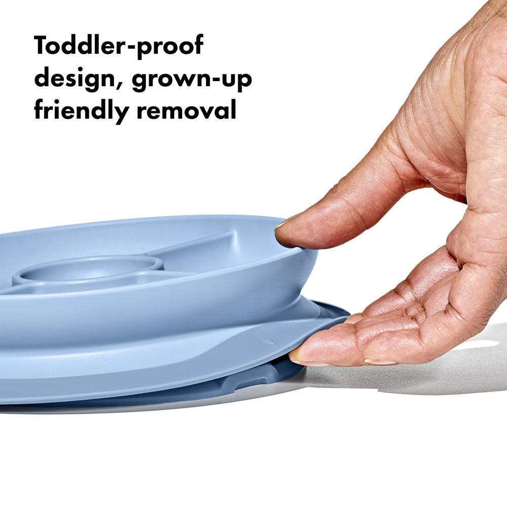 OXO Tot Stick & Stay Suction Divided Baby Plate (5 Colours) - Pupsik Singapore