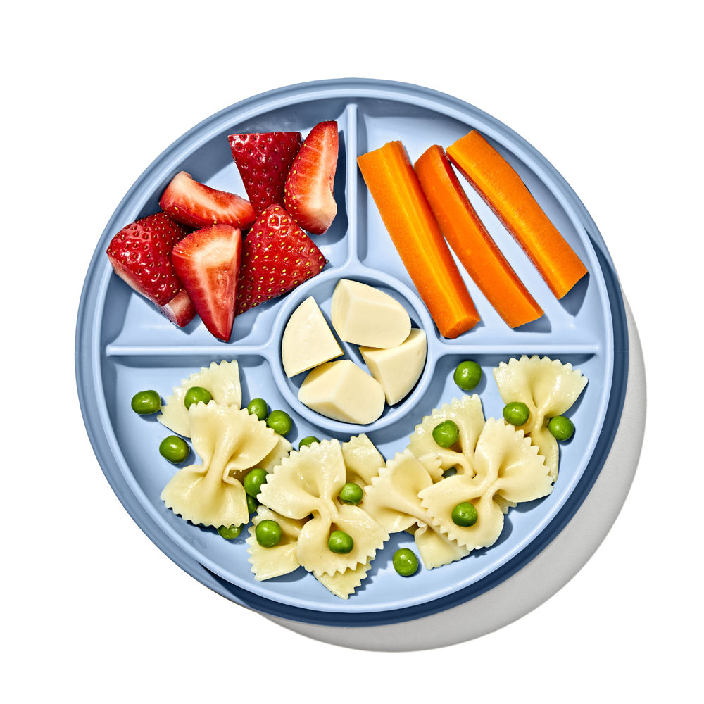 OXO Tot Stick & Stay Suction Divided Baby Plate (5 Colours) - Pupsik Singapore