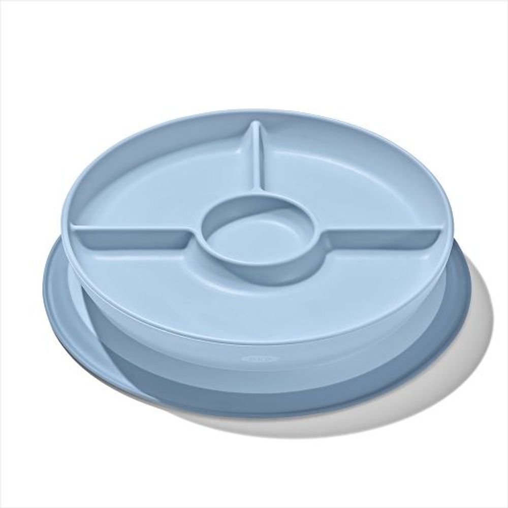 OXO Tot Stick & Stay Suction Divided Baby Plate (5 Colours) - Pupsik Singapore
