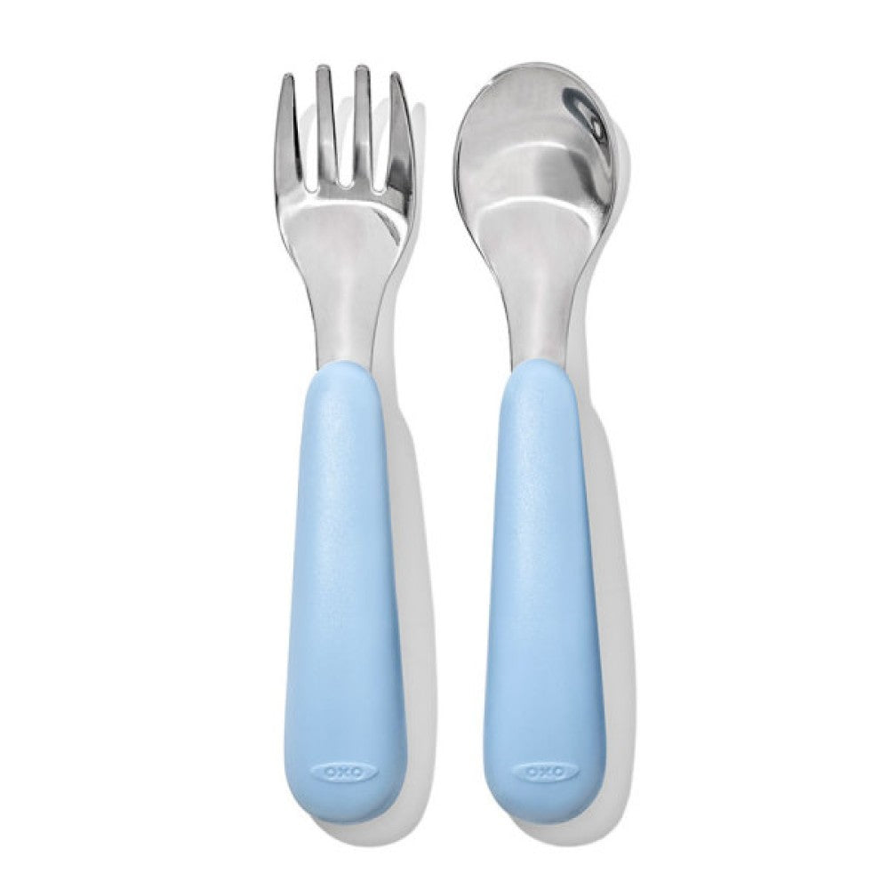OXO Tot Fork & Spoon Set (6 Colours) - Pupsik Singapore