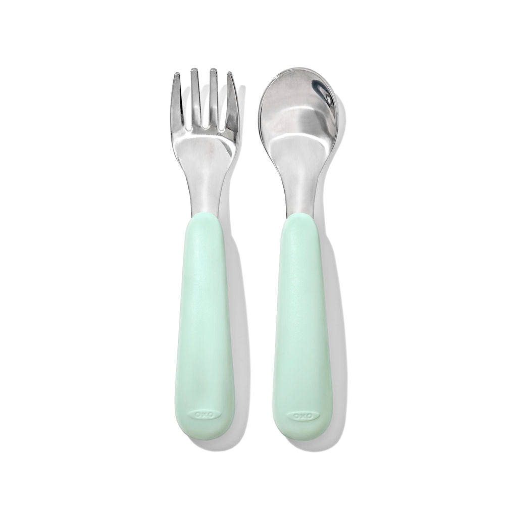 OXO Tot On-the-Go Fork and Spoon Set with Travel Case (4 Designs)