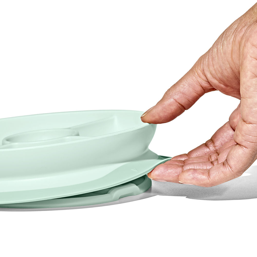 OXO Tot Stick & Stay Suction Divided Baby Plate (5 Colours) - Pupsik Singapore