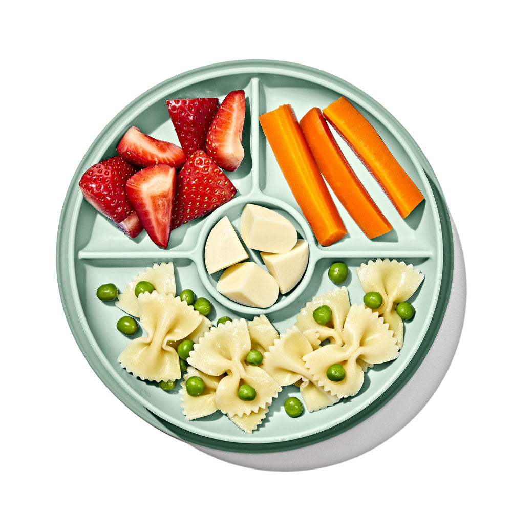 OXO Tot Stick & Stay Suction Divided Baby Plate (5 Colours) - Pupsik Singapore