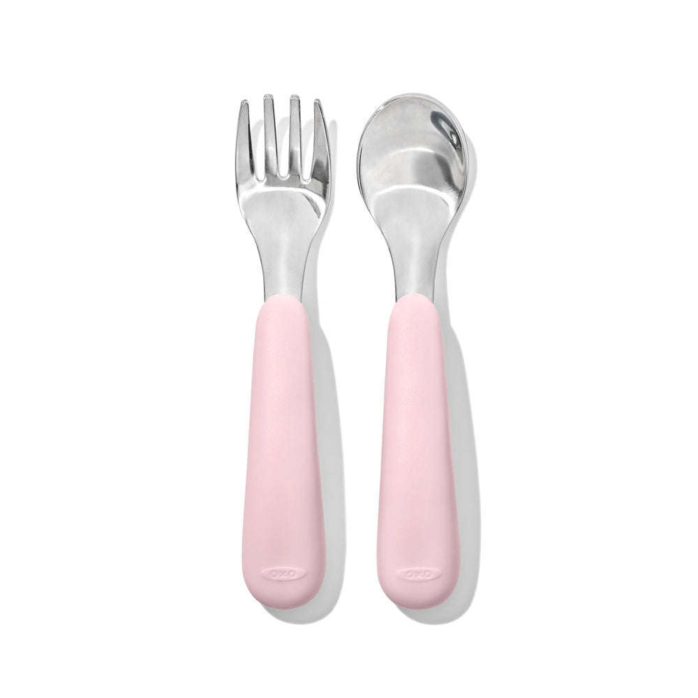 OXO Tot On-the-Go Fork and Spoon Set with Travel Case (7 Designs) - Pupsik Singapore