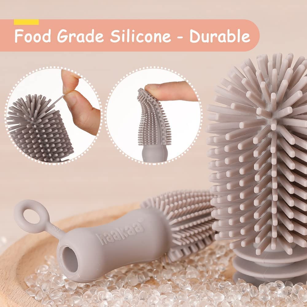 Haakaa Double-Ended Silicone Bottle Brush (2 Colors)